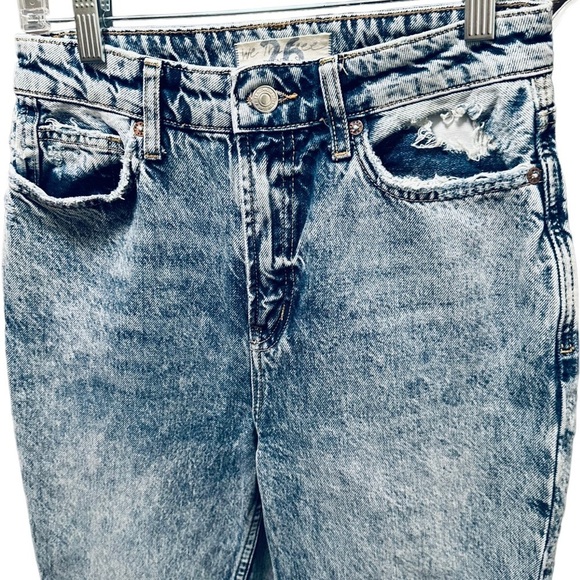 FREE PEOPLE Jeans Womens Indigo My Own Lane Distressed Straight Leg 26 OB985436 - Picture 6 of 10
